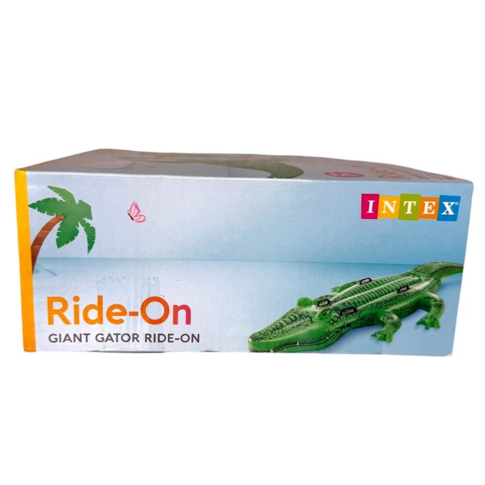 INTEX Ride-On Giant Gator Pool Float with 4 Handles - Picture 3 of 7